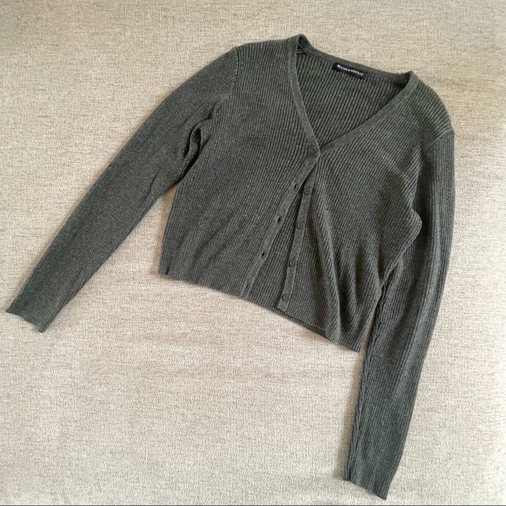 Brandy Melville Gray Button Up Cardigan Sweater